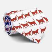 Amerikaanse vlagkatten rood wit en blauw stropdas (Opgerold)