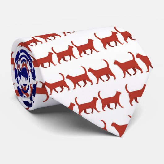 Amerikaanse vlagkatten rood wit en blauw stropdas (Opgerold)