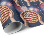 Amerikaanse vlagkorst op een kersenpastei cadeaupapier (Rol Hoek)