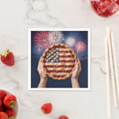 Amerikaanse vlagkorst op een kersenpastei servet (Insitu)