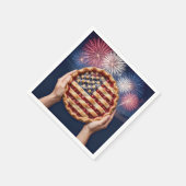 Amerikaanse vlagkorst op een kersenpastei servet (Hoek)