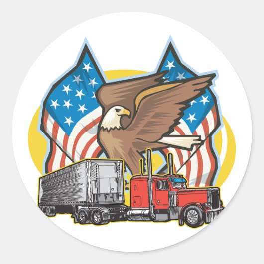 Amerikaanse vlagkraker ronde sticker (Voorkant)