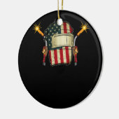 Amerikaanse vlaglassen Helmet Shape Cute Welder Keramisch Ornament (Links)
