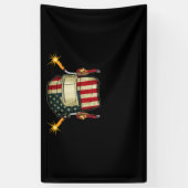 Amerikaanse vlaglassen Helmet Shape Cute Welder Spandoek (Verticaal)