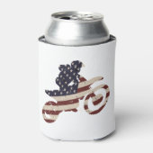  Amerikaanse vlagmotocross-patriottische Amerikaan Blikjeskoeler (Blikje Voorkant)