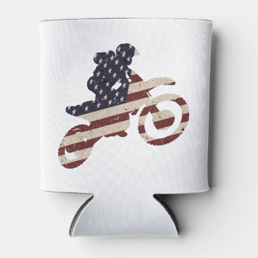  Amerikaanse vlagmotocross-patriottische Amerikaan Blikjeskoeler (Voorkant)