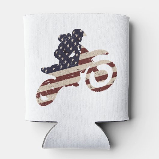  Amerikaanse vlagmotocross-patriottische Amerikaan Blikjeskoeler (Achterkant)