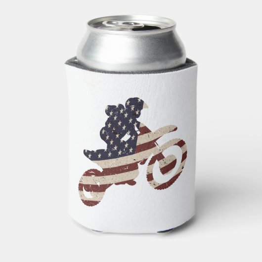  Amerikaanse vlagmotocross-patriottische Amerikaan Blikjeskoeler (Blikje Achterkant)