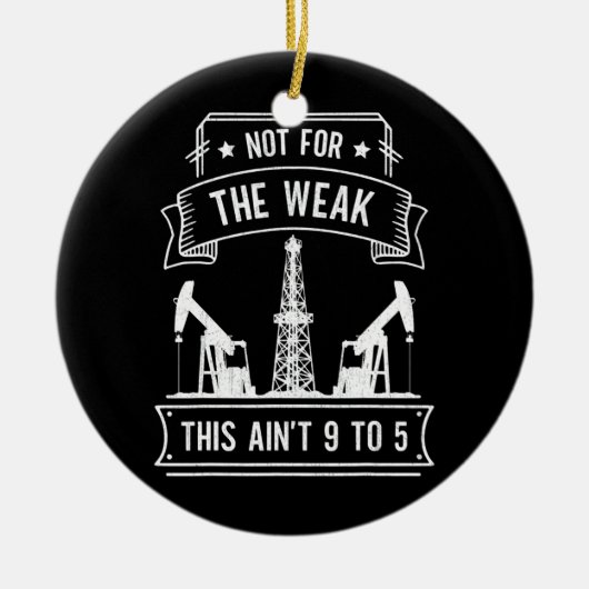 Amerikaanse vlagolievlek Worker Dad Drilling Oil Keramisch Ornament (Voorkant)