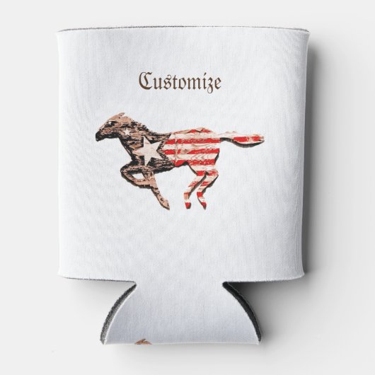 Amerikaanse vlagpaard met Thunder_Cove Blikjeskoeler (Voorkant)