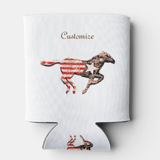 Amerikaanse vlagpaard met Thunder_Cove Blikjeskoeler (Achterkant)