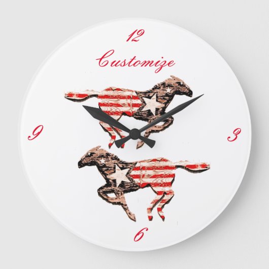 Amerikaanse vlagpaard met Thunder_Cove Grote Klok (Voorkant)