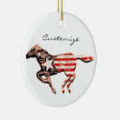 Amerikaanse vlagpaard met Thunder_Cove Keramisch Ornament (Rechts)