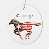 Amerikaanse vlagpaard met Thunder_Cove Keramisch Ornament (Links)