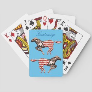 Amerikaanse vlagpaard met Thunder_Cove Pokerkaarten