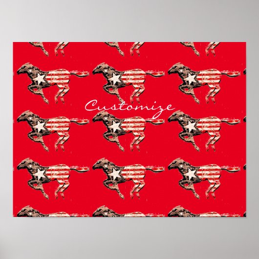 Amerikaanse vlagpaard met Thunder_Cove Poster (Voorkant)