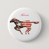 Amerikaanse vlagpaard met Thunder_Cove Ronde Button 5,7 Cm (Voorkant)