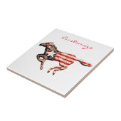 Amerikaanse vlagpaard met Thunder_Cove Tegeltje (Zijkant)