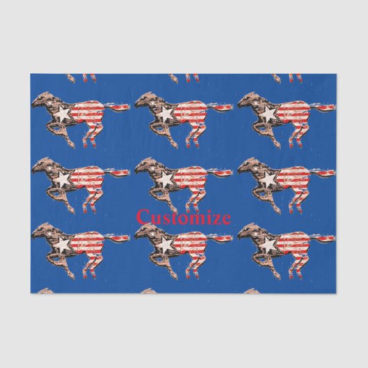 Amerikaanse vlagpaard met Thunder_Cove Tissuepapier (Voorkant)