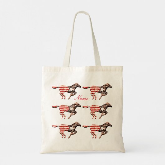 Amerikaanse vlagpaard met Thunder_Cove Tote Bag (Achterkant)