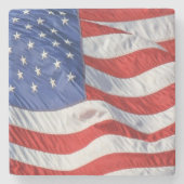 Amerikaanse vlagpatriotticum stenen onderzetter (Voorkant)