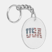 Amerikaanse vlagpatriotticus op 4 juli Amerika Sleutelhanger (Voorkant Links)
