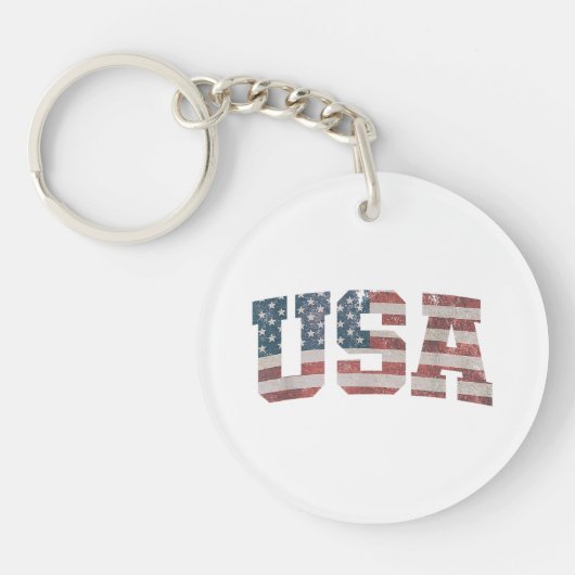 Amerikaanse vlagpatriotticus op 4 juli Amerika Sleutelhanger (Voorkant)
