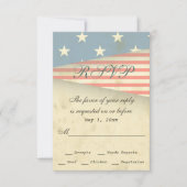 -Amerikaanse vlagpatriottisch huwelijk RSVP Kaartje (Voorkant)