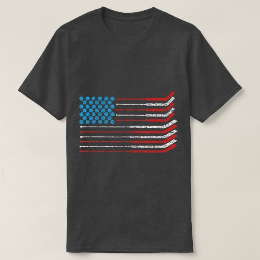 Amerikaanse vlagPatriottisch op 4 juli hakkey T-shirt (Design voorkant)