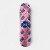 AMERIKAANSE Vlagpatriottische aangepaste MONOGRAM Persoonlijk Skateboard (Voorkant)