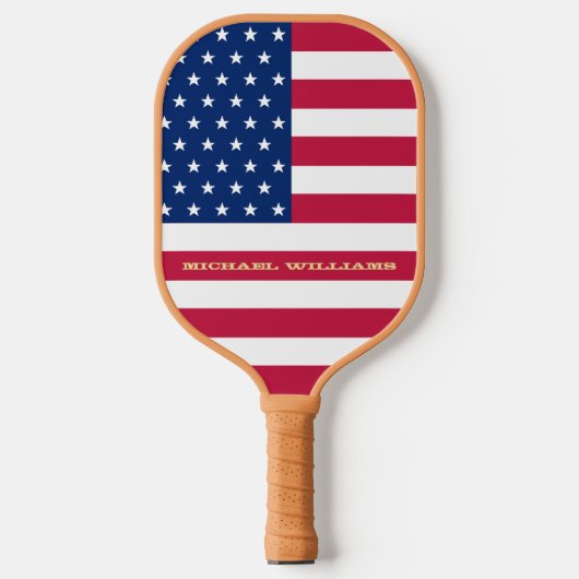 Amerikaanse vlagpatriottische club Club Monogram Pickleball Paddle (Voorkant)