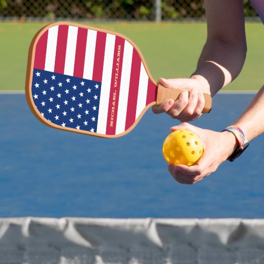Amerikaanse vlagpatriottische club Club Monogram Pickleball Paddle (Insitu)