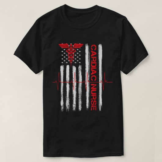 Amerikaanse vlagpatriottische hartverpleegkundige  t-shirt (Design voorkant)
