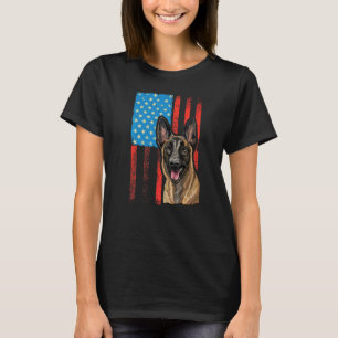Amerikaanse vlagpatriottische hond Belgische herde T-shirt