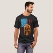 Amerikaanse vlagpatriottische hond Cocker Spaniel T-shirt (Voorkant volledig)
