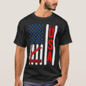 Amerikaanse vlagpatriottische Mannen Vrouwen zwemm T-shirt (Voorkant)