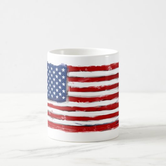 Amerikaanse vlagpatriottische mok kunst voor milit (Center)