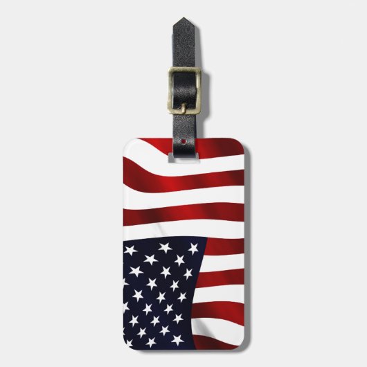 Amerikaanse vlagpatriottische onafhankelijkheidsda bagagelabel (Voorkant verticaal)