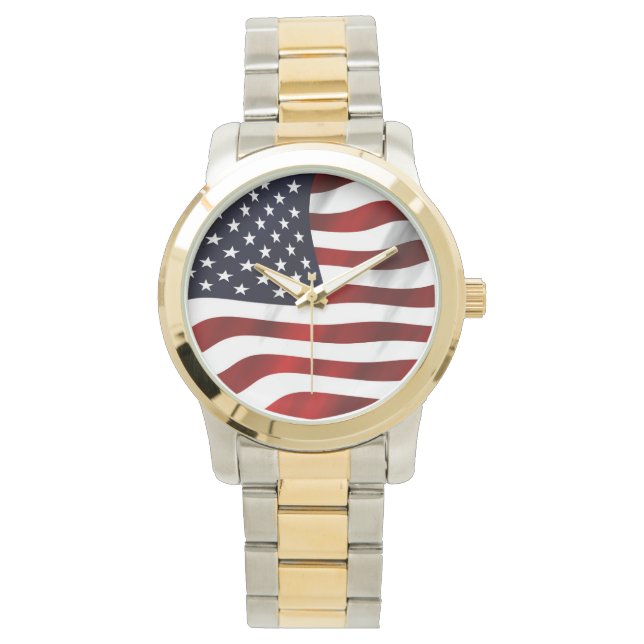Amerikaanse vlagpatriottische onafhankelijkheidsda horloge (Voorkant)