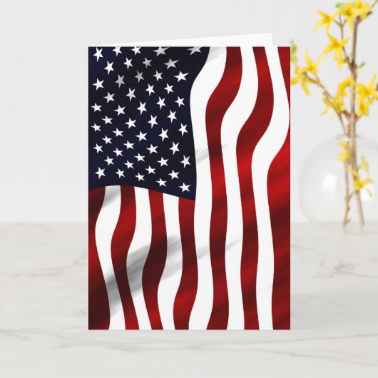 Amerikaanse vlagpatriottische onafhankelijkheidsda kaart (Gele Bloem)