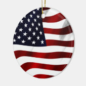 Amerikaanse vlagpatriottische onafhankelijkheidsda keramisch ornament (Links)