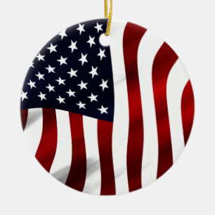 Amerikaanse vlagpatriottische onafhankelijkheidsda keramisch ornament