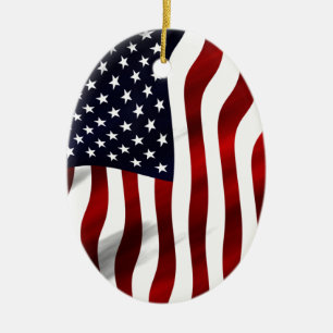 Amerikaanse vlagpatriottische onafhankelijkheidsda keramisch ornament