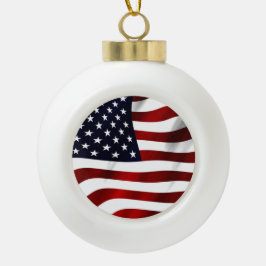 Amerikaanse vlagpatriottische onafhankelijkheidsda keramische bal ornament