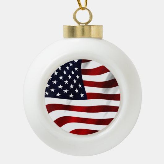 Amerikaanse vlagpatriottische onafhankelijkheidsda keramische bal ornament (Voorkant)