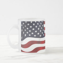 Amerikaanse vlagpatriottische onafhankelijkheidsda matglas koffiemok