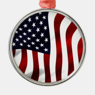 Amerikaanse vlagpatriottische onafhankelijkheidsda metalen ornament