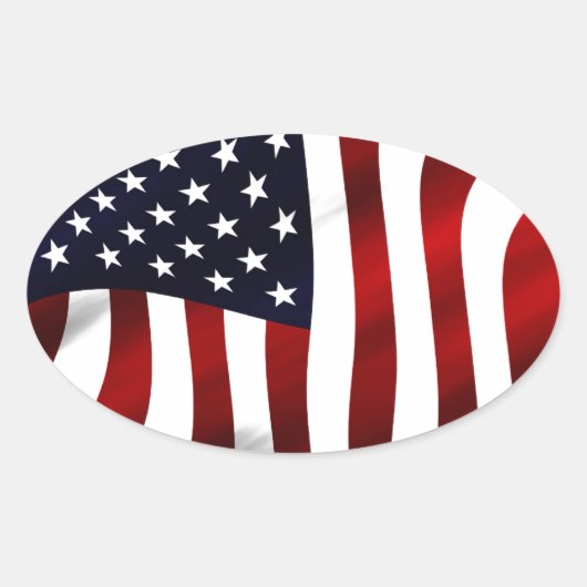 Amerikaanse vlagpatriottische onafhankelijkheidsda ovale sticker (Voorkant)