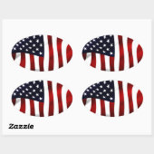 Amerikaanse vlagpatriottische onafhankelijkheidsda ovale sticker (Vel)