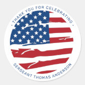 Amerikaanse vlagpatriottische partij bij de milita ronde sticker (Voorkant)